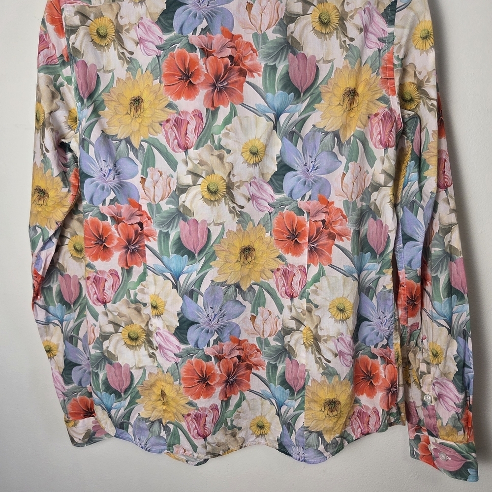 Simons Contemporaine Liberty Fabrics Colorful Floral Button Down Cotton Shirt - Picture 12 of 12